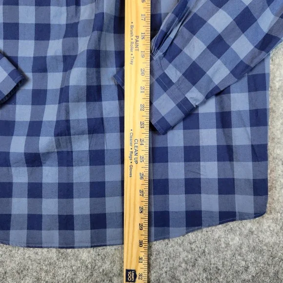 Brooks Brothers 1818 Regent Fit Shirt Men M Blue Buffalo Check Plaid Button Down - Picture 6 of 7